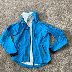 Pactimo Blue Cycling Full Zip Hooded Windbreaker Jacket SIZE S